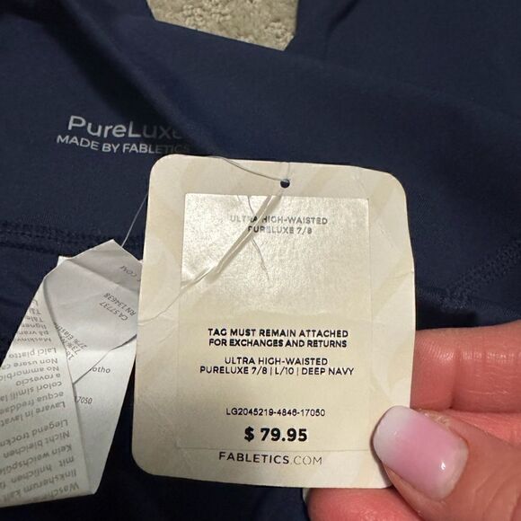 Fabletics NWT Ultra High Waisted PureLuxe 7/8 Leggings - Deep Navy - L - Picture 3 of 6